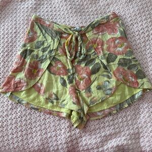 Hollister Floral Green and Pink Women's Skorts